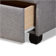 Baxton Studio Netti Fabric Tufted Platform Storage Queen Bed in Light Gray