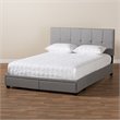 Baxton Studio Netti Fabric Tufted Platform Storage Queen Bed in Light Gray
