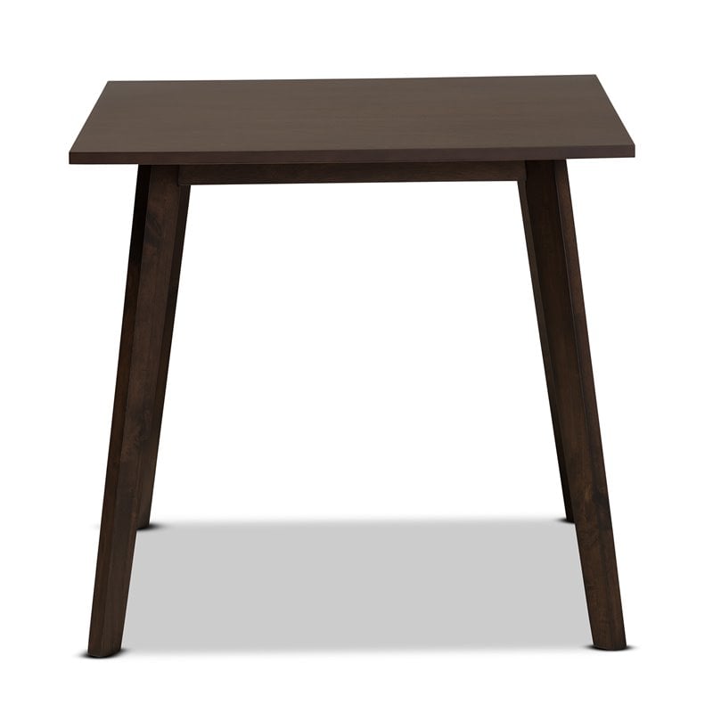Baxton Studio Britte Dark Oak Finished Square Wood Dining Table in Brown