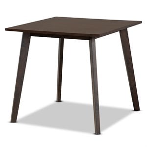Baxton Studio Britte Dark Oak Finished Square Wood Dining Table in Brown