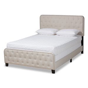 baxton studio annalisa full size beige upholstered button tufted panel bed