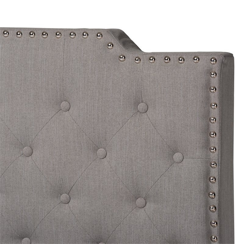 Baxton Studio Marion Queen Size Grey Upholstered Button Tufted Panel Bed