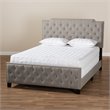Baxton Studio Marion Queen Size Grey Upholstered Button Tufted Panel Bed