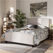 Baxton Studio Morgan King Size Beige Upholstered Panel Bed