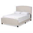 Baxton Studio Morgan King Size Beige Upholstered Panel Bed
