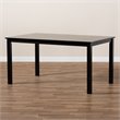 Baxton Studio Eveline Espresso Finished Rectangular Wood Dining Table