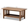 Baxton Studio Rylie Walnut Finished Rectangular Wood Coffee Table