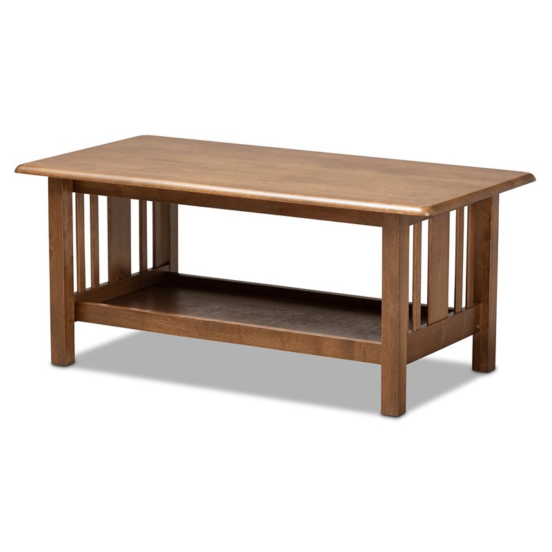 Baxton Studio Rylie Walnut Finished Rectangular Wood Coffee Table