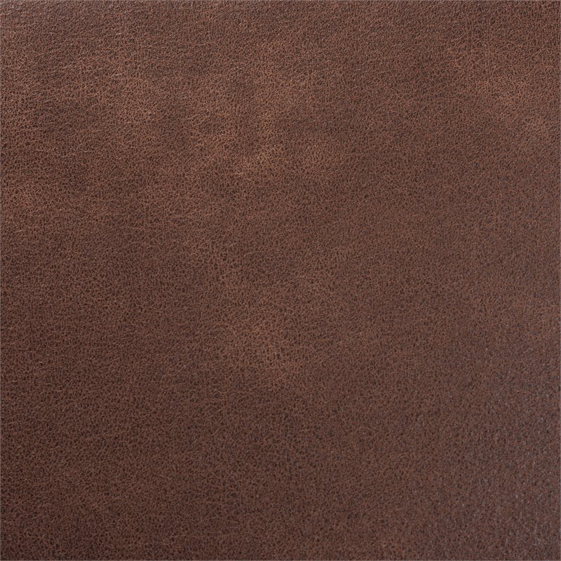 Baxton Studio Sigrid Dark Brown Faux Leather Upholstered Oak Wood Ottoman