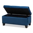 Baxton Studio Michaela Navy Blue Velvet Upholstered Storage Ottoman