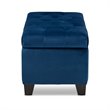 Baxton Studio Michaela Navy Blue Velvet Upholstered Storage Ottoman
