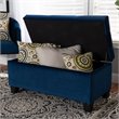 Baxton Studio Michaela Navy Blue Velvet Upholstered Storage Ottoman