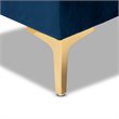 Baxton Studio Valere Navy Blue Velvet Gold Button Tufted Storage Ottoman