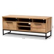 Baxton Studio Reid Industrial Wood Metal 2-Drawer TV Stand in Black and Oak