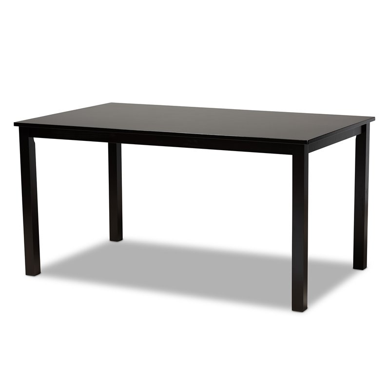 Baxton Studio Reneau Sand Upholstered Espresso Wood 7-Piece Dining Set