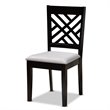 Baxton Studio Caron Grey Upholstered Espresso Wood 7-Piece Dining Set