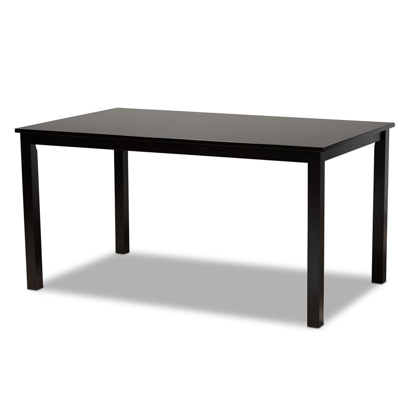 Baxton Studio Caron Grey Upholstered Espresso Wood 7-Piece Dining Set