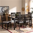 Baxton Studio Caron Grey Upholstered Espresso Wood 7-Piece Dining Set