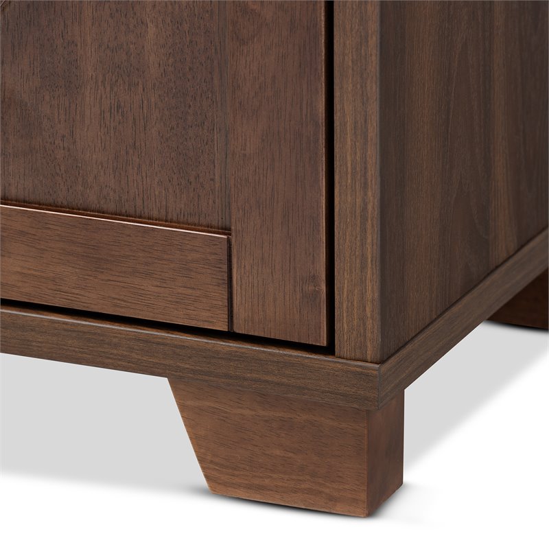 Baxton Studio Carrie Walnut Brown Finished Wood Wine Storage Cabinet