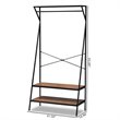Baxton Studio Laima Distressed Wood Black Metal Finished Entryway Coat Hanger