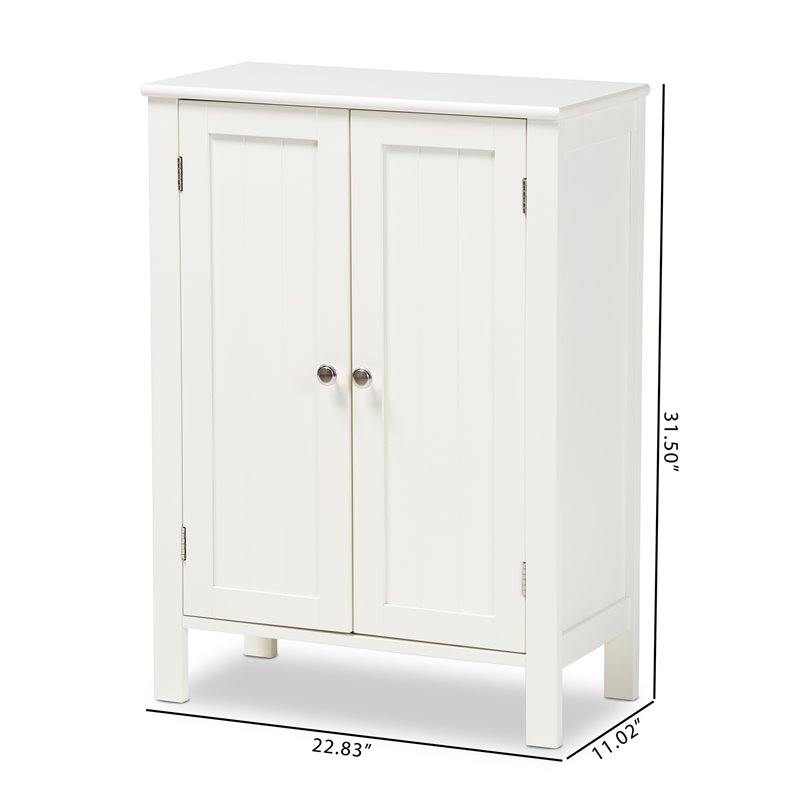 Baxton Studio Thelma White Finished 2-door Wood Multipurpose Storage Cabinet