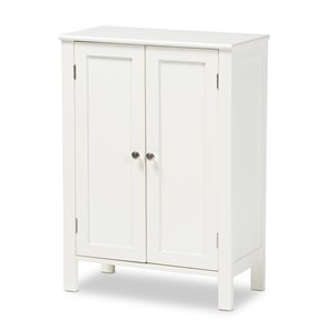 Baxton Studio Thelma White Finished 2-door Wood Multipurpose Storage Cabinet