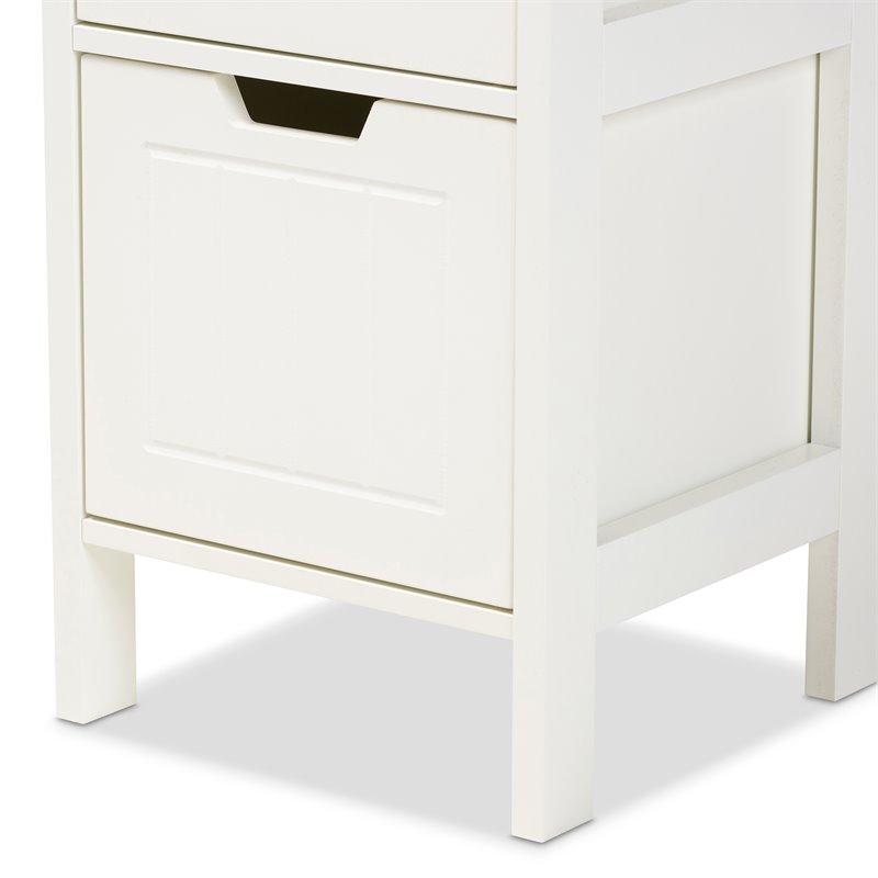 Baxton Studio Reuben White Finished 2-Drawer Wood Storage Cabinet
