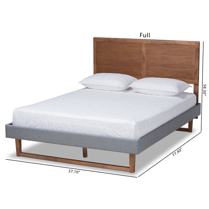 Baxton Studio Allegra Queen Size Dark Gray Upholstered Wood Platform Bed