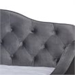 Baxton Studio Freda Gray Velvet Button Tufted Full Size Wood Daybed with Trundle