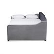 Baxton Studio Freda Gray Velvet and Button Tufted Queen Size Wood Daybed