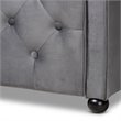 Baxton Studio Freda Gray Velvet and Button Tufted Queen Size Wood Daybed