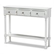 Baxton Studio Calvin White Finished Wood 3-Drawer Entryway Console Table