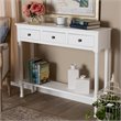 Baxton Studio Calvin White Finished Wood 3-Drawer Entryway Console Table