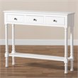 Baxton Studio Calvin White Finished Wood 3-Drawer Entryway Console Table