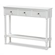 Baxton Studio Calvin White Finished Wood 3-Drawer Entryway Console Table