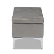 Baxton Studio Mabel Grey Velvet Silver Finished Storage Ottoman