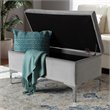 Baxton Studio Mabel Grey Velvet Silver Finished Storage Ottoman