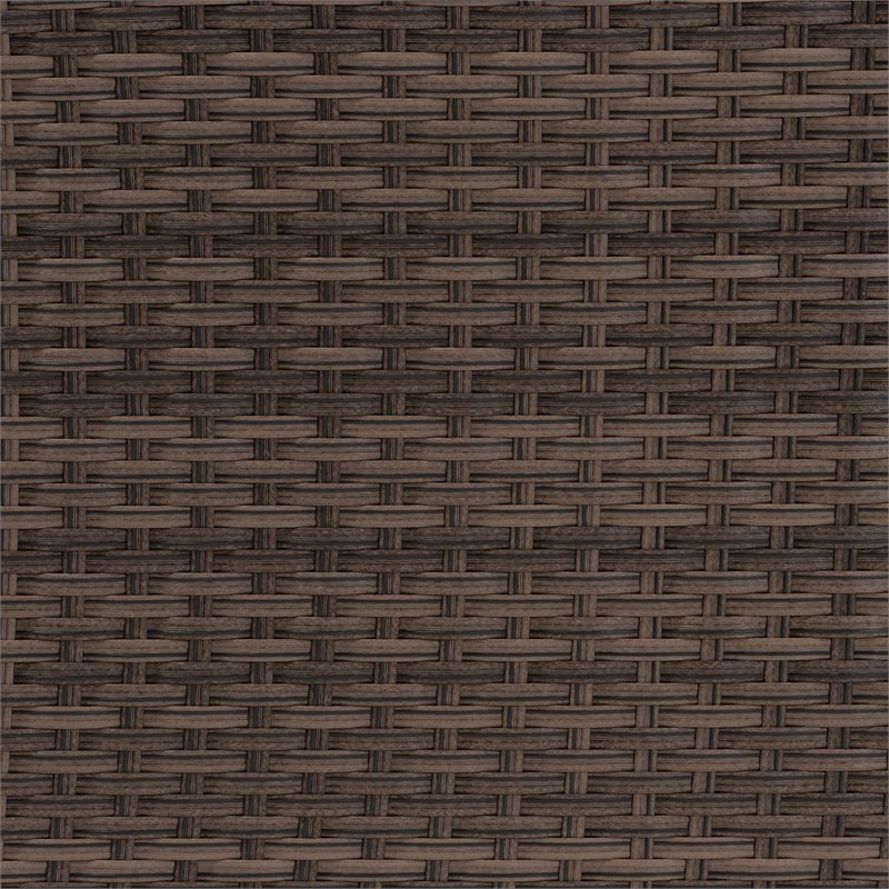 Baxton Studio Lillian Light Grey Upholstered 5-Piece Woven Rattan Patio Set