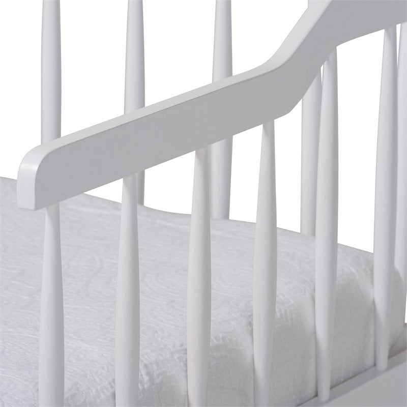 Baxton Studio Muriel White Wood Expandable Twin to King Size Spindle Daybed