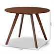 Baxton Studio Alana Walnut Finished Round Wood Dining Table