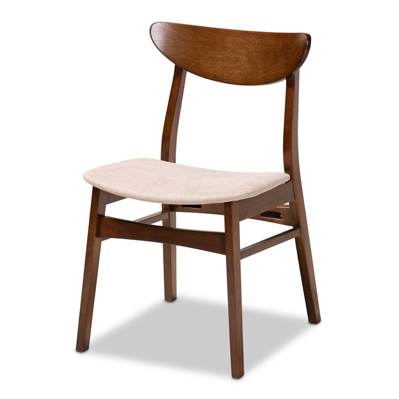 Baxton Studio Philip Beige Upholstered Wood 5-Piece Dining Set