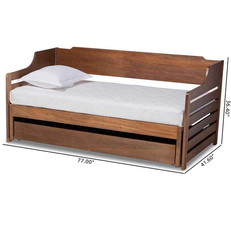 Baxton Studio Jameson Walnut Expandable Twin Size to King Size Daybed