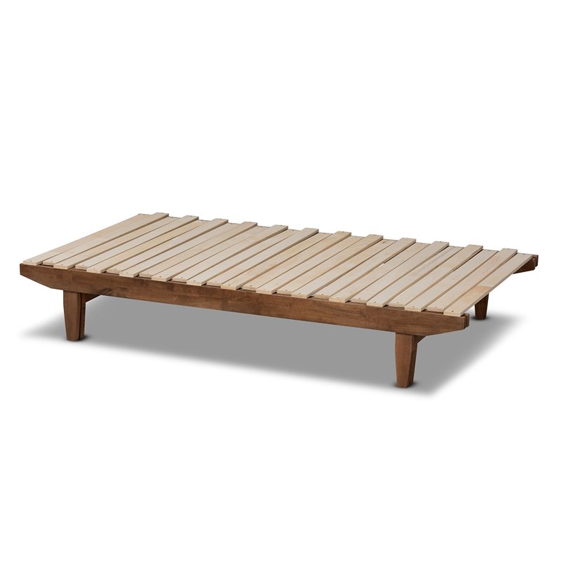 Baxton Studio Hiro Walnut Finished Wood Expandable Twin to King Size Bed Frame