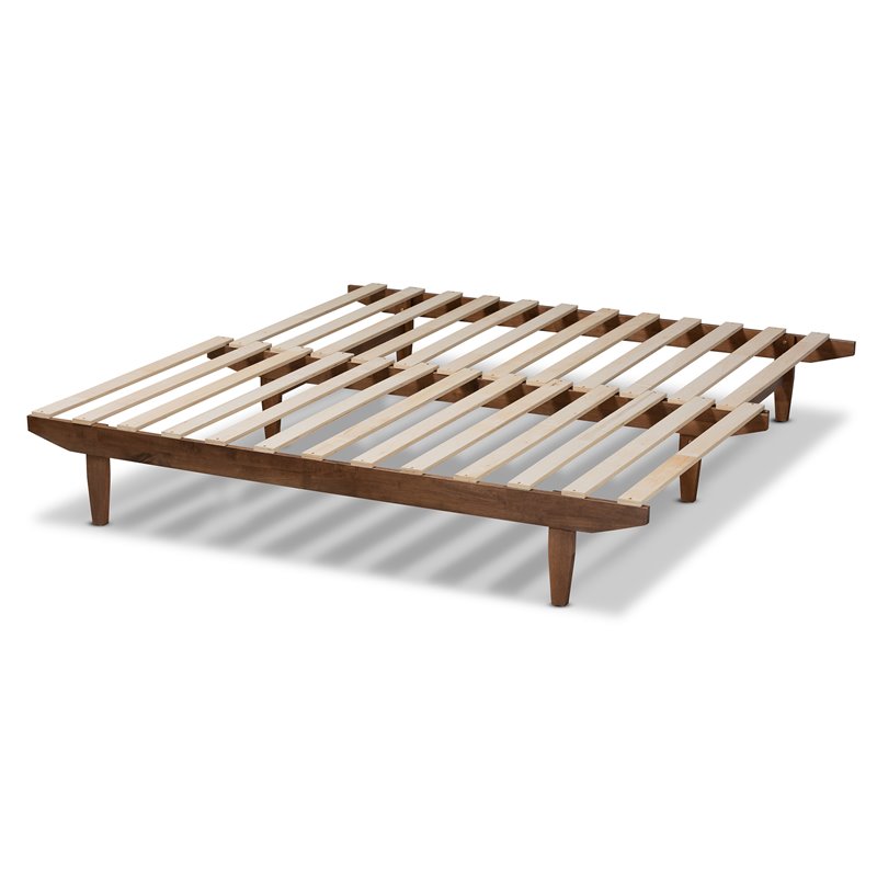 Baxton Studio Hiro Walnut Finished Wood Expandable Twin to King Size Bed Frame