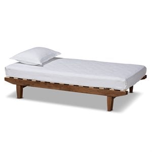 Baxton Studio Hiro Walnut Finished Wood Expandable Twin to King Size Bed Frame