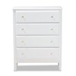 Baxton Studio Naomi White Finished Wood 4-Drawer Bedroom Chest