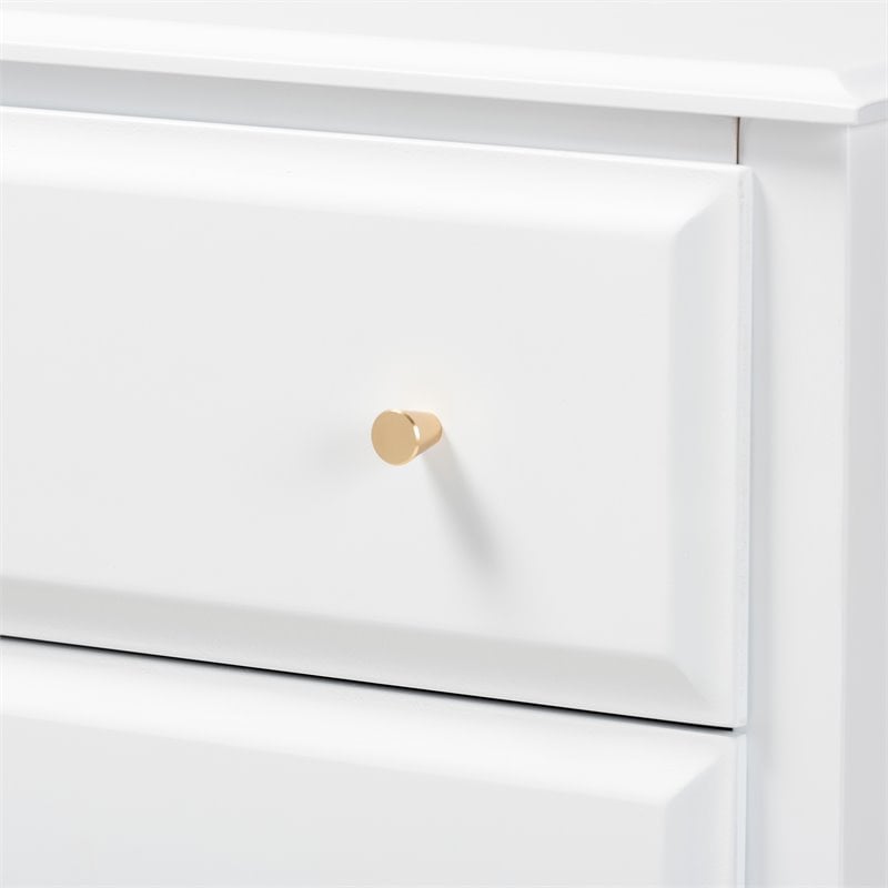 Baxton Studio Naomi White Finished Wood 4-Drawer Bedroom Chest