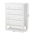 Baxton Studio Naomi White Finished Wood 4-Drawer Bedroom Chest