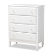 Baxton Studio Naomi White Finished Wood 4-Drawer Bedroom Chest