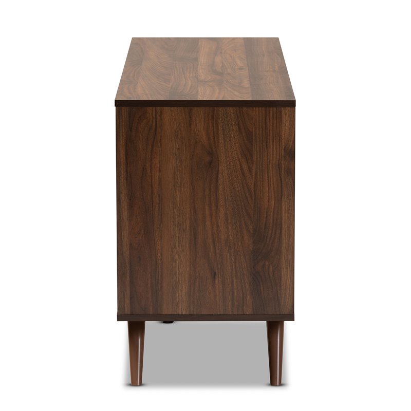 Baxton Studio Naoki Gray and Walnut Finished Wood 6-Drawer Bedroom Dresser